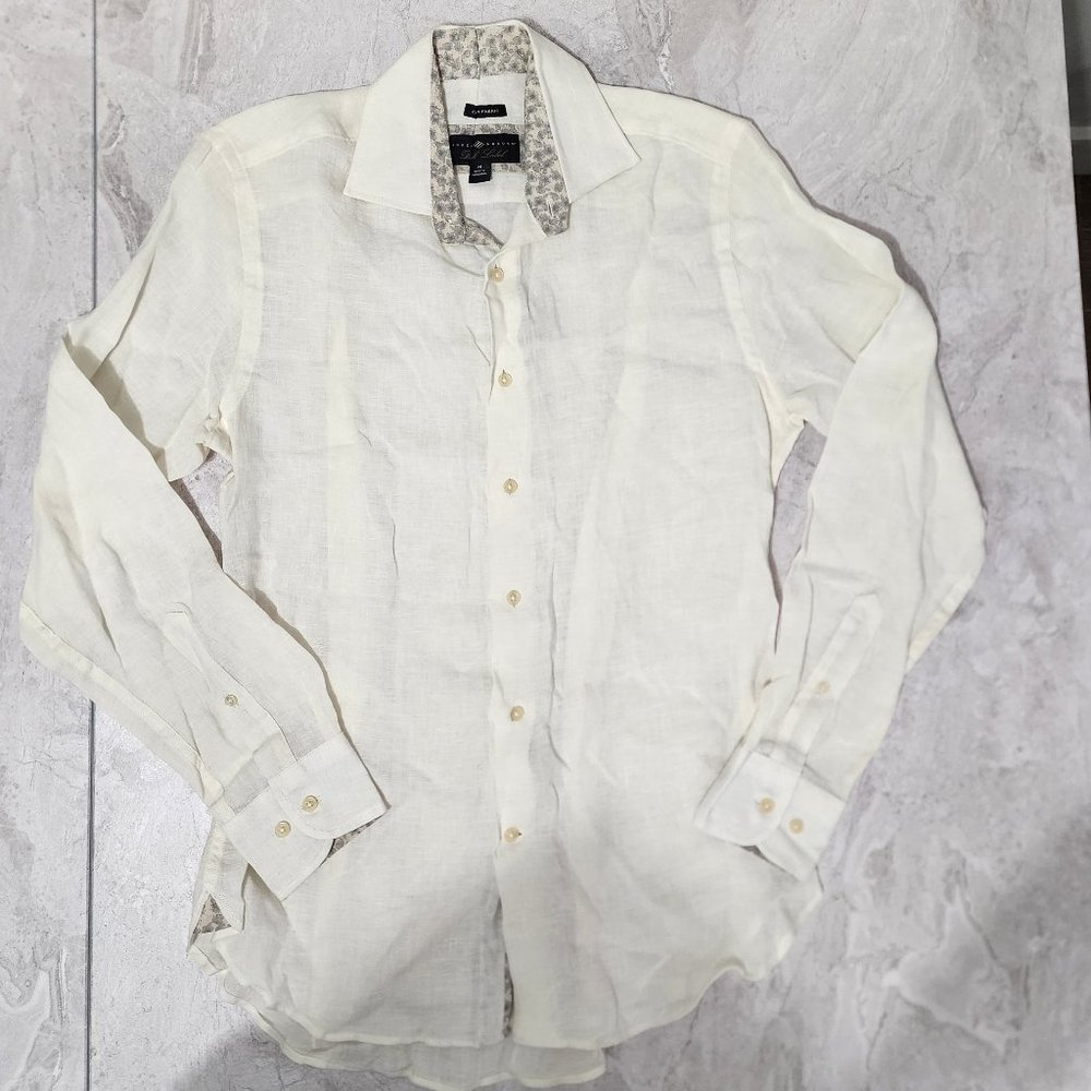 Joseph Abboud Long Sleeve Button Down Shirt Men's Off-White Size Medium